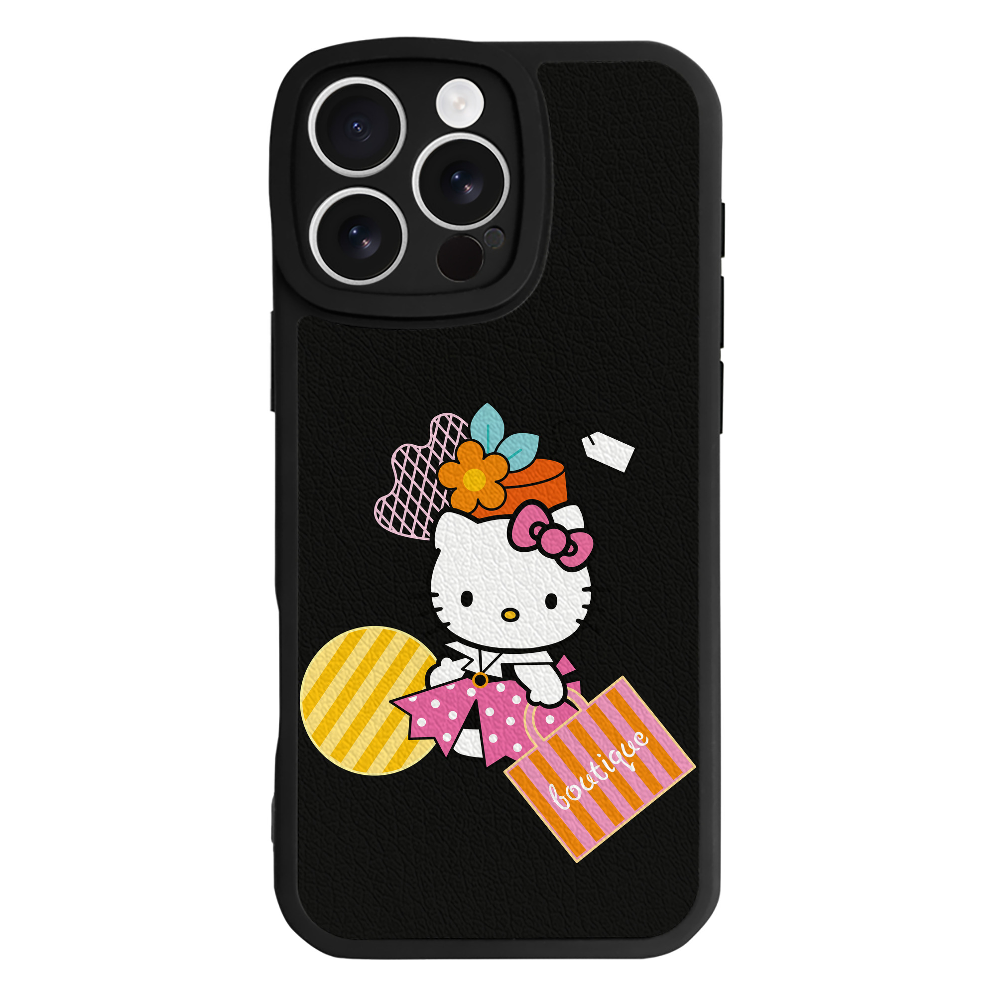 （画像用） Hello Kitty ハローキティ 【iPhone 16シリーズ対応】シリコンスマホケース（レザー調） 材質：シリコン